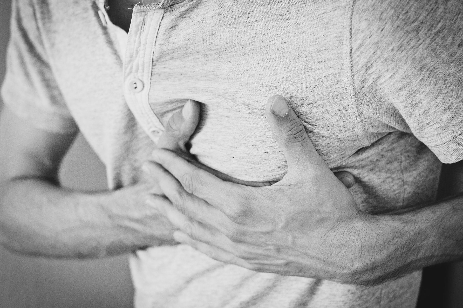 man with chest pain