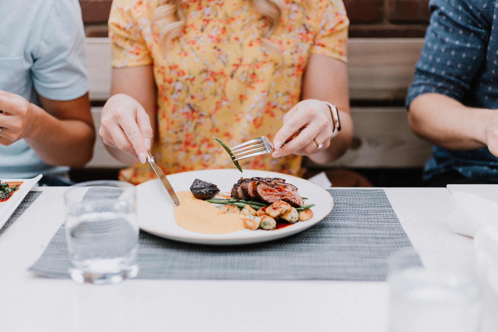 woman eating sensible meal to improve diet