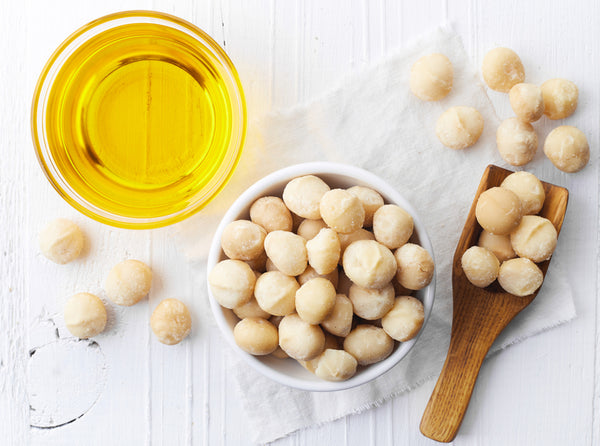 macadamia nuts and oil for healthy skin and hair