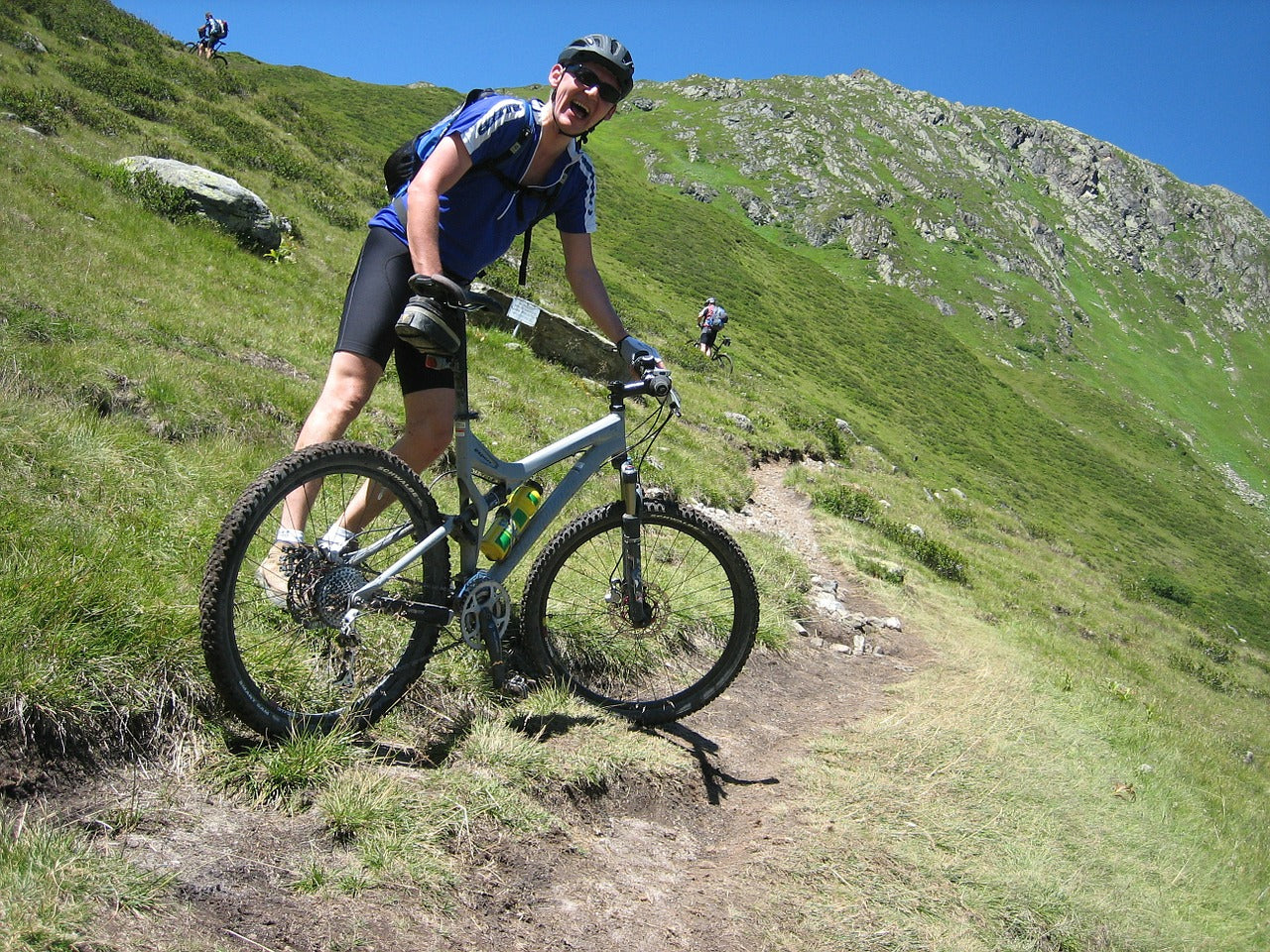 man on mountain bike