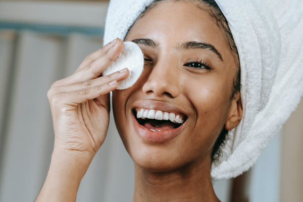 woman using natural skincare products