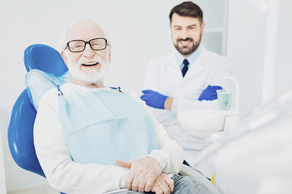 senior patient with dentist