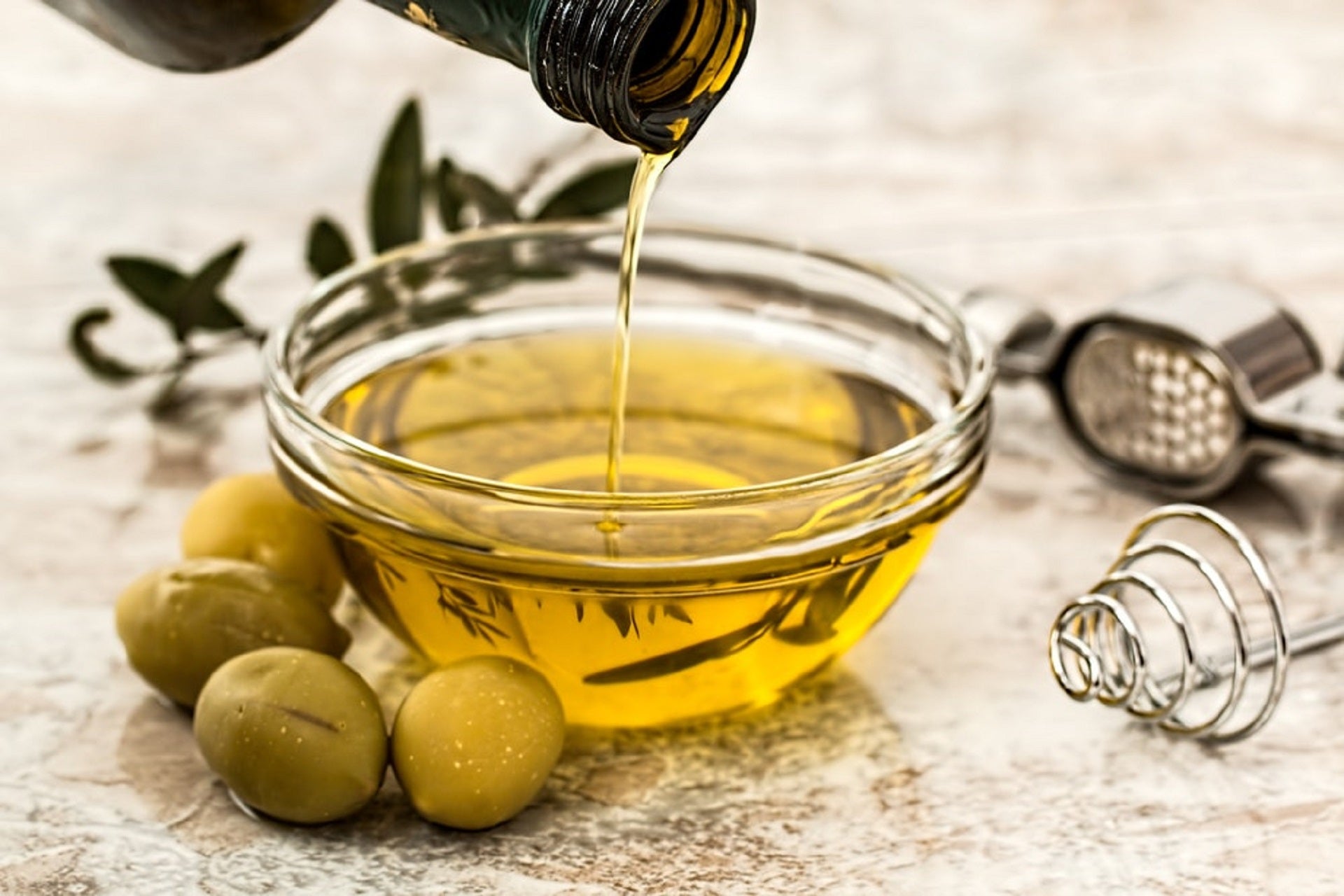 bowl of olive oil