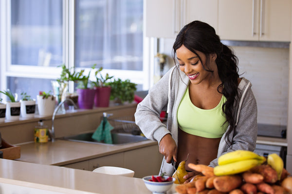 woman enjoying her fresh foods staying healthy 