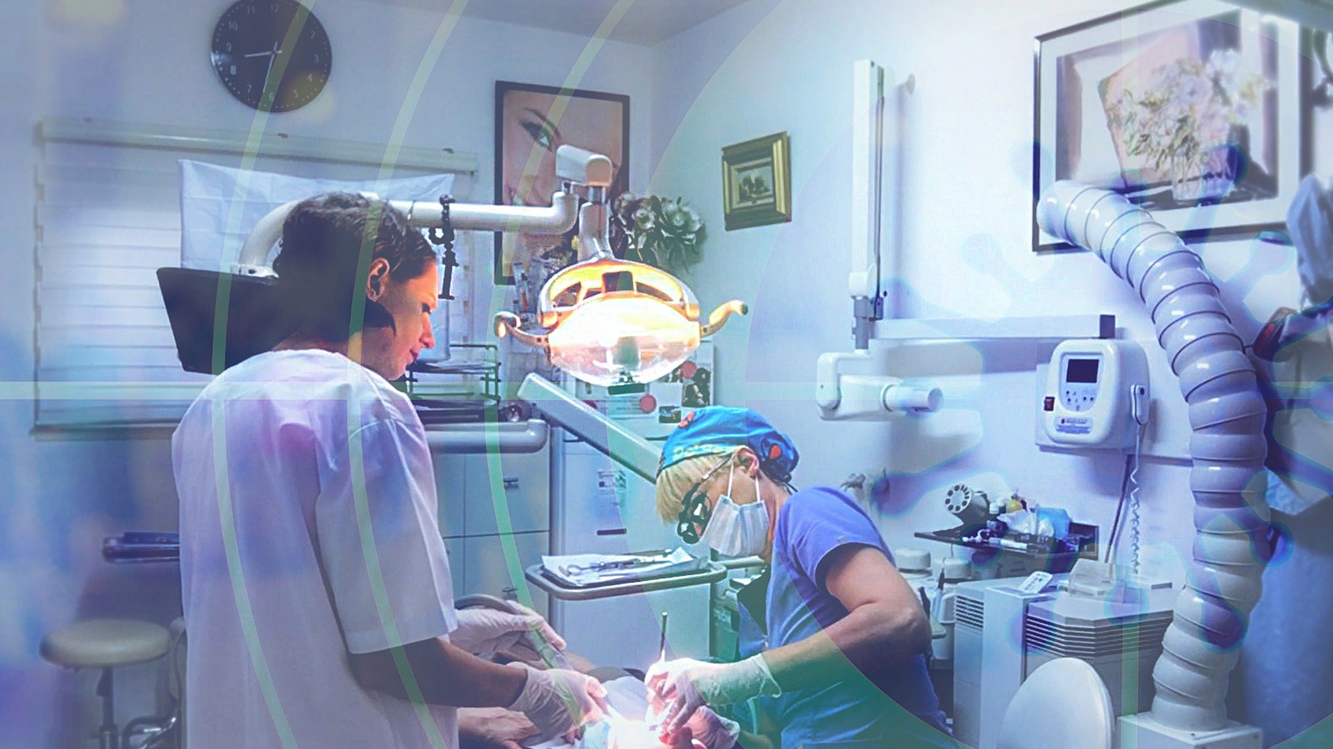 dentists performing a dental implant