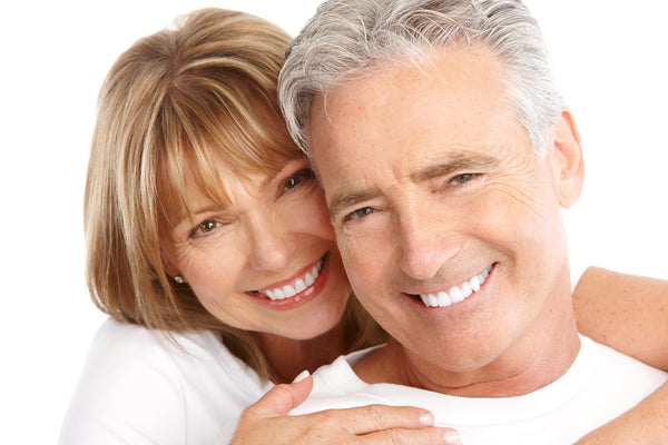 smiling couple with healthy teeth