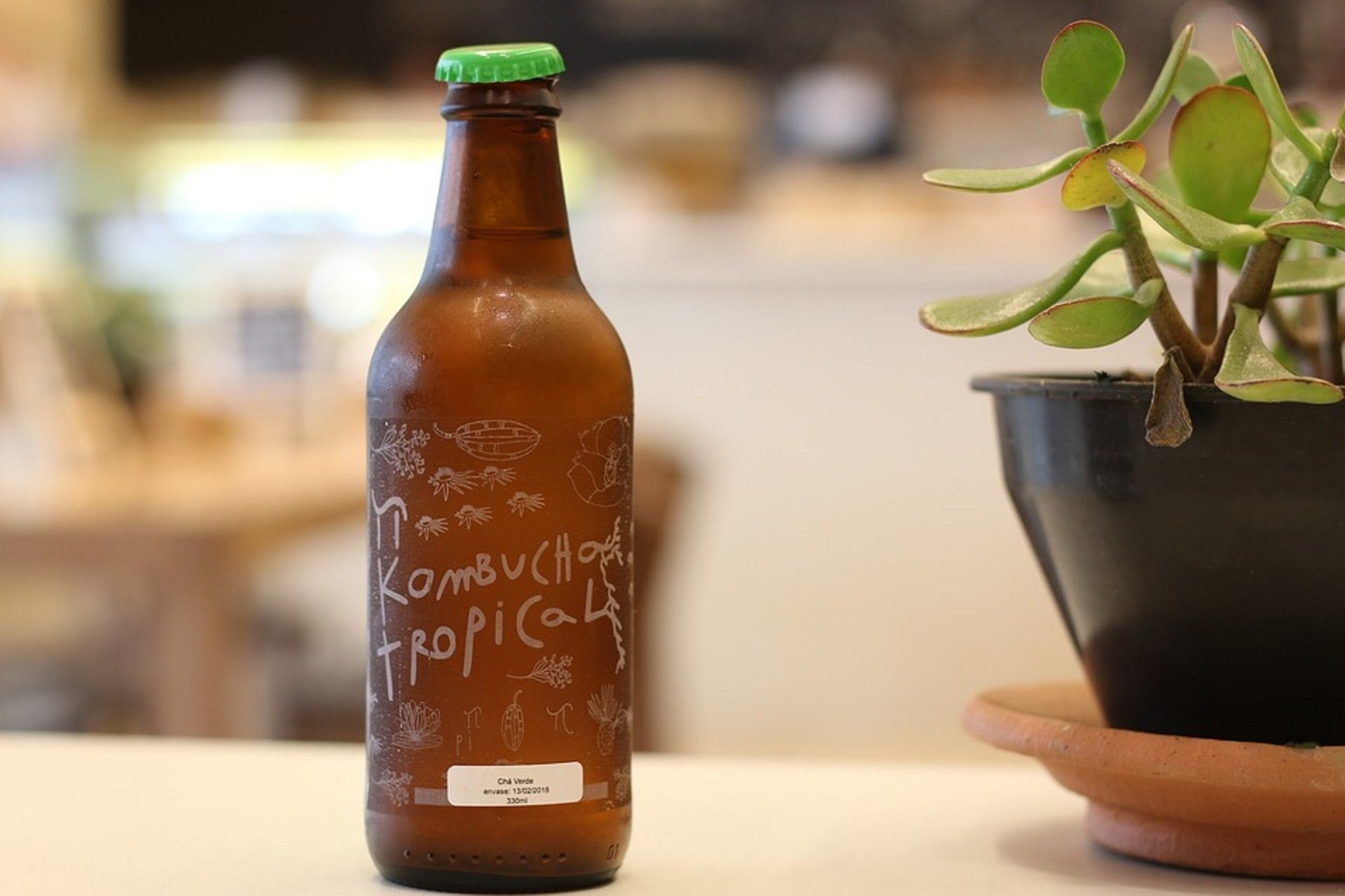 bottle of kombucha