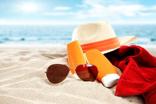 sunglasses sunscreen and clothing to avoid sunburn