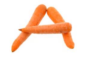 carrots forming the letter A