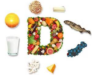 daily dose of Vitamin D rich foods forming letter D